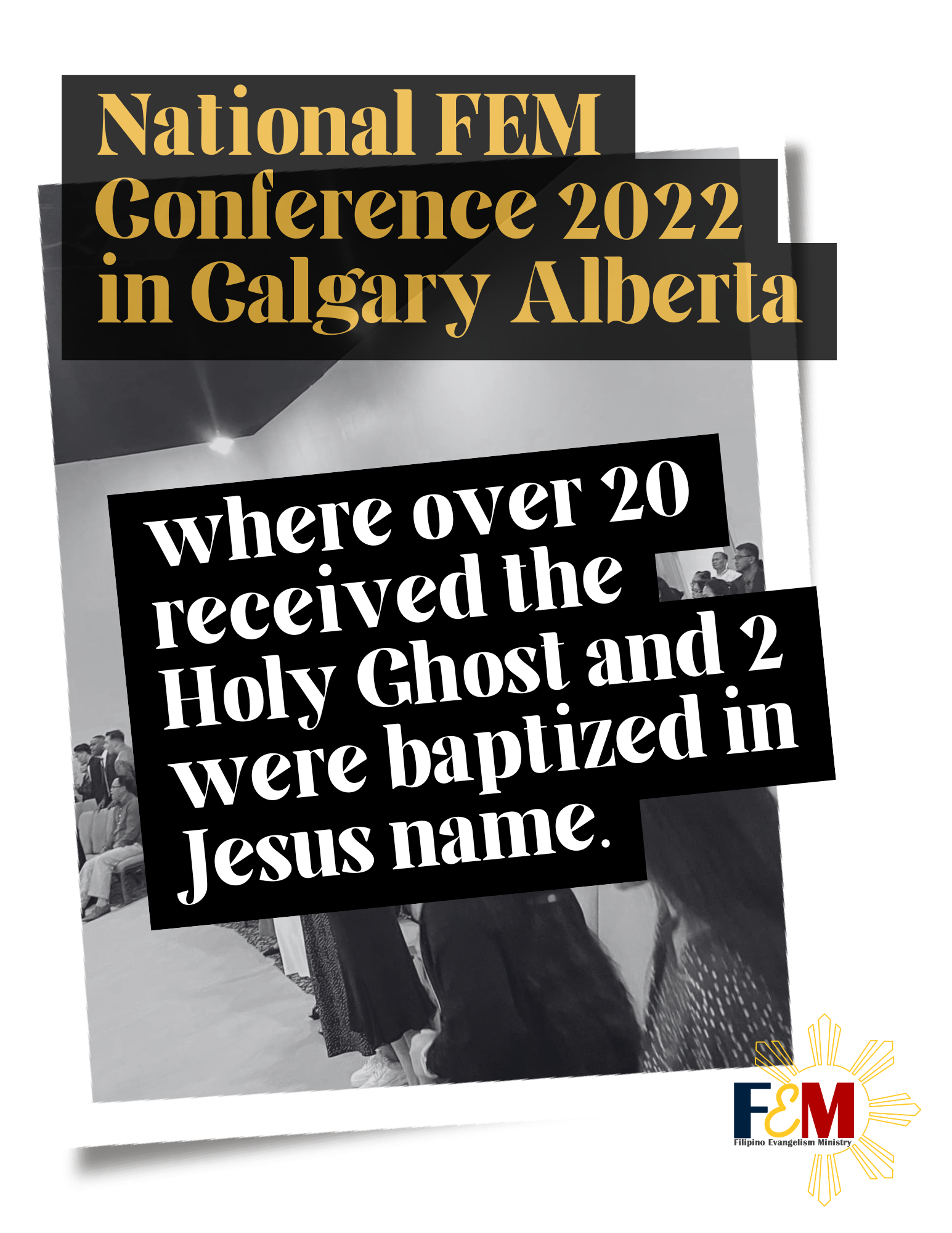 where over 20 received the Holy Ghost and 2 were baptized in Jesus name.